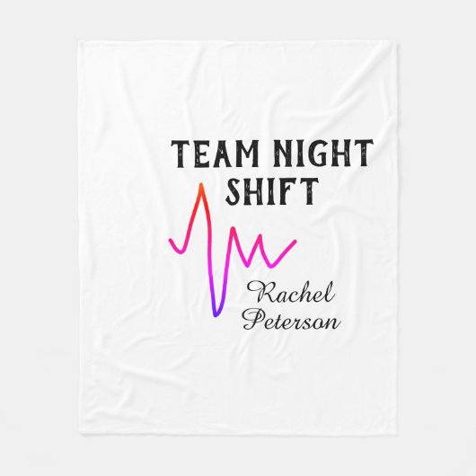 Team night shift nurse doctor medical name heart l fleecedecke (Vorderseite)
