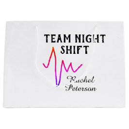 Team night shift nurse doctor medical name heart l große geschenktüte