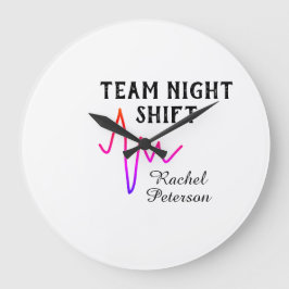Team night shift nurse doctor medical name heart l große wanduhr