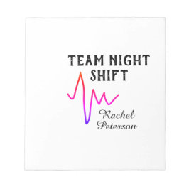 Team night shift nurse doctor medical name heart l notizblock