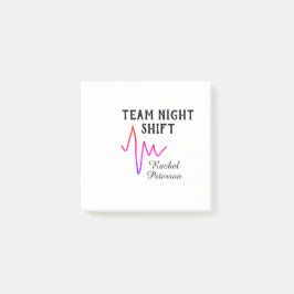 Team night shift nurse doctor medical name heart l post-it klebezettel