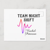 Team night shift nurse doctor medical name heart l postkarte (Rückseite)