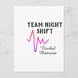 Team night shift nurse doctor medical name heart l postkarte