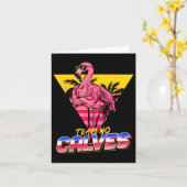 Team No Calves Flamingo Gym Weightlift Bodybuil Karte (Gelbe Blume)