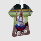 Team-Nummer des benutzerdefinierten Softball-Fotos Ornament (Vorderseite)