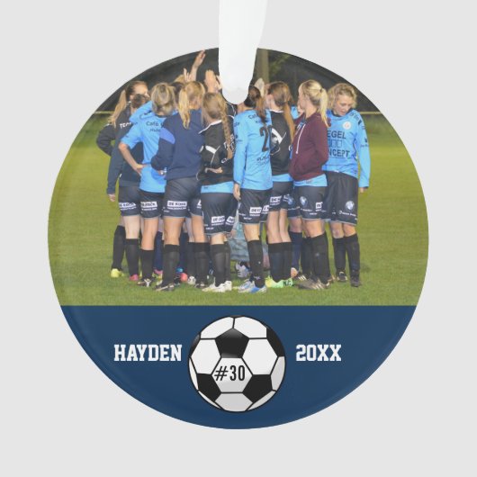 Team-Nummer für benutzerdefinierte Soccer-Fotocoll Ornament (Vorderseite)