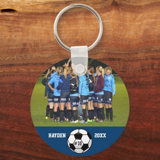 Team-Nummer für benutzerdefinierte Soccer-Fotocoll Schlüsselanhänger (Vorderseite)