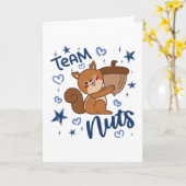 Team Nuts Gender Reveal Party Blue Boy Karte (Gelbe Blume)