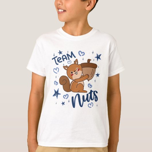 Team Nuts Gender Reveal Party Blue Boy T-Shirt (Vorderseite)