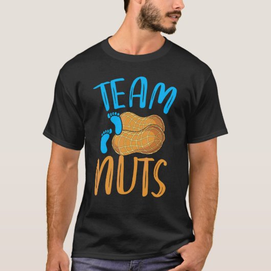 Team Nuts Team Boy Baby Shower Party Gender Revea T-Shirt (Vorderseite)