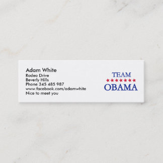 Team Obama 2012 Mini Visitenkarte