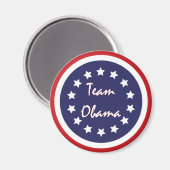 Team Obama Blue Circle Patriotic Magnete Magnet (Vorderseite/Rückseite)