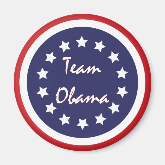 Team Obama Blue Circle Patriotic Magnete Magnet (Vorne)