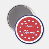 Team Obama Red Circle Magnete Magnet (Vorderseite/Rückseite)