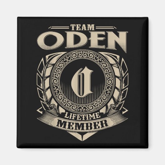 Team Oden Lifetime Member Funny Oden Family Name V Magnet (Vorne)