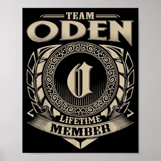 Team Oden Lifetime Member Funny Oden Family Name V Poster (Vorne)