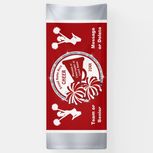 Team oder Cheer Banner, Personalisiert Red Banner (Vertikal)