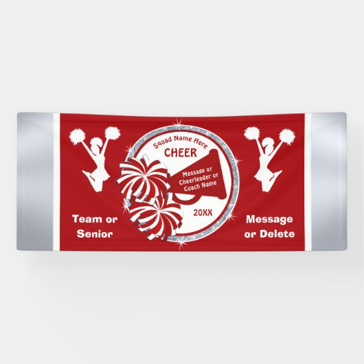 Team oder Cheer Banner, Personalisiert Red Banner (Horizontal)