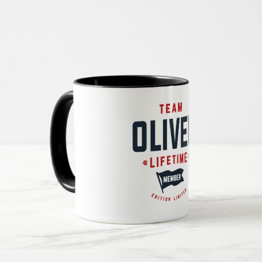 Team Oliver Lifetime Mitglied Funny Name Oliver Tasse (Vorderseite Links)