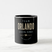 Team Orlando Lifetime Mitglied Personalisiert Name Zweifarbige Tasse (Mittel)