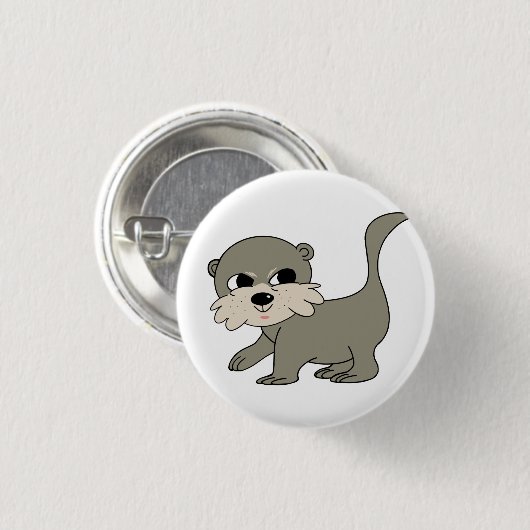 Team-Otterknopf - Weiß Button (Vorne & Hinten)