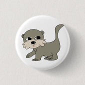 Team-Otterknopf - Weiß Button (Vorderseite)