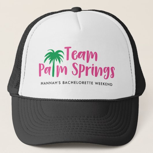 Team-Palm Springs-Fernlastfahrer-Hut Truckerkappe (Vorderseite)