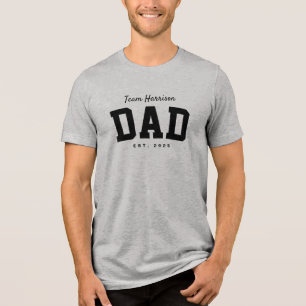 Team Papa sportlich einfacher Familienname Tri-Blend Shirt