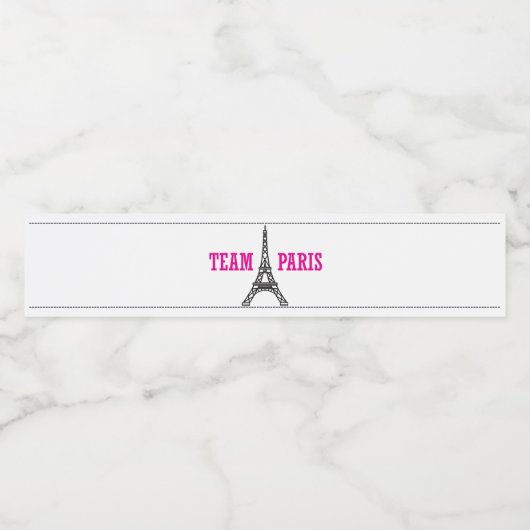 TEAM PARIS WASSERFLASCHENETIKETT (Einzelnes Label)
