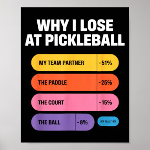 Team-Partner-Schuld Pickleball-Paddel-Court Humor Poster