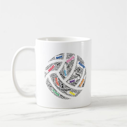Team Personalisiert Netball-Tasse Kaffeetasse (Links)