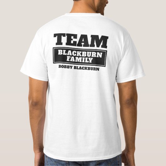 Team personalisierte Familie oder Gruppe T - Shirt (Rückseite)