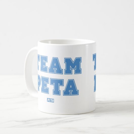 Team PETA Kaffeetasse (Vorderseite Links)