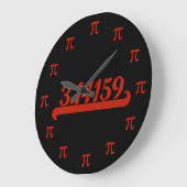 Team Pi Red Große Wanduhr (Winkel)