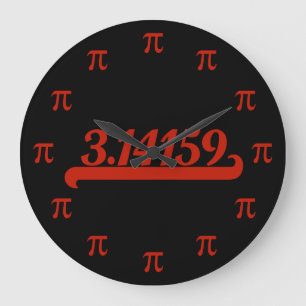 Team Pi Red Große Wanduhr