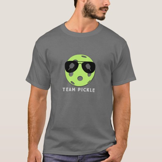 TEAM PICKLE (grüner Ball mit Sonnenbrille) T-Shirt (Vorderseite)