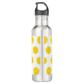 Team Pickleball Orange Yellow Balls Weißer Sport Edelstahlflasche (Rückseite)