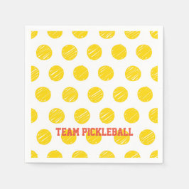 Team Pickleball Orange Yellow Balls Weißer Sport Serviette