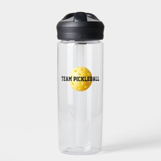 TEAM PICKLEBALL Sportgelber Ball Spaß Trinkflasche (Vorderseite)