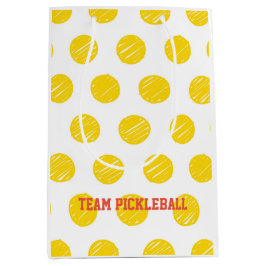 Team Pickleball Weißer Orange Gelbe Balls Sport Mittlere Geschenktüte