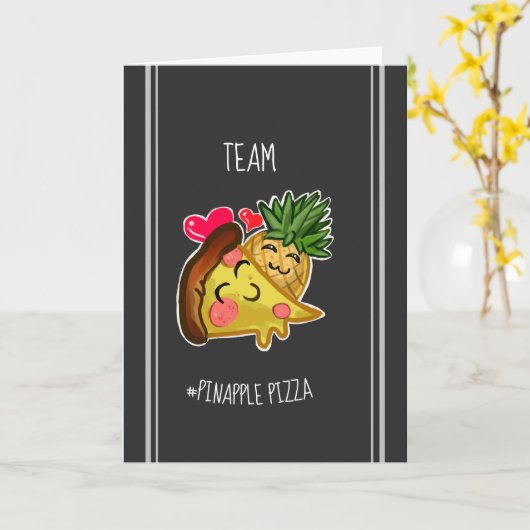 Team Pinapple Pizza Karte (Gelbe Blume)
