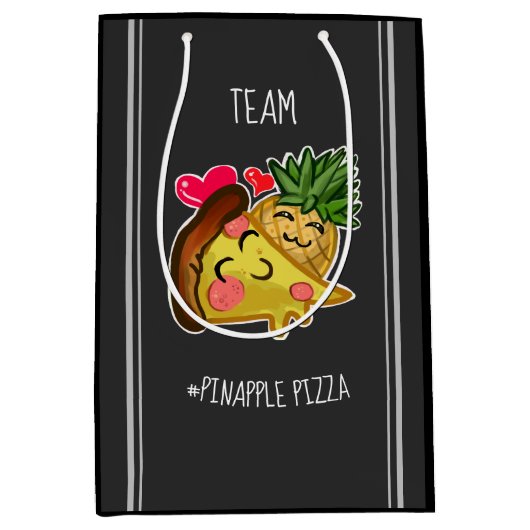 Team Pinapple Pizza Mittlere Geschenktüte (Vorderseite)