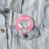 Team Pink Baby Elephant Girl Baby Showraten Button (Beispiel)