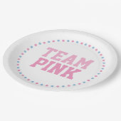 Team Pink Baby Gender Reveal Party Teller (Schrägansicht)