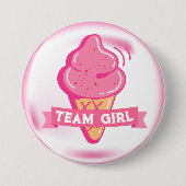 Team Pink Eis Geschlechter-Enthüllung Button (Vorderseite)