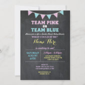 Team Pink oder Blue Gender Reveal Baby Dusche einl Einladung (Vorderseite)
