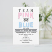 Team PINK oder BLUE Gender Reveal Baby Shower Einladung (Stehend Vorderseite)