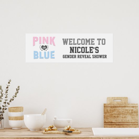 Team PINK oder BLUE Gender Reveal Baby Shower Poster (Küche)