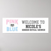 Team PINK oder BLUE Gender Reveal Baby Shower Poster (Vorne)