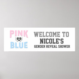 Team PINK oder BLUE Gender Reveal Baby Shower Poster